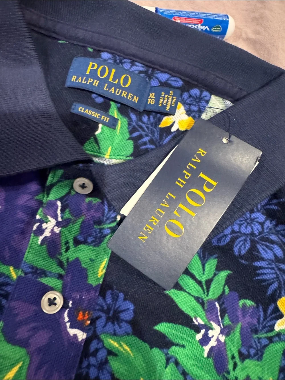 Polo by Ralph Lauren Navy Floral Hawaiian Polo